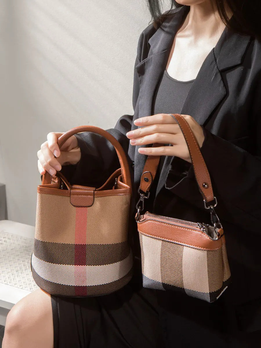 Wanhuishop_new_women_s_shoulder_tote_bag_bucket_bag_checkered_canvas_bag-2