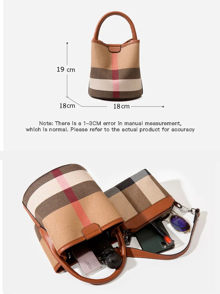 Wanhuishop_new_women_s_shoulder_tote_bag_bucket_bag_checkered_canvas_bag-size