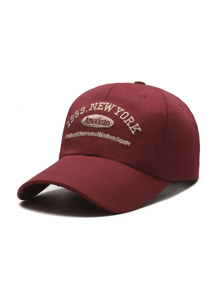 Wanhuishopping_new_baseball_cap_unisex_fashionable_embroidered_duckbill_cap-crimson
