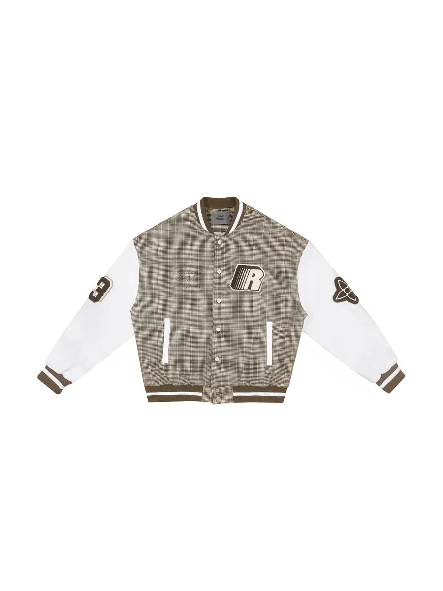 Checkered jacket with logo on a white background