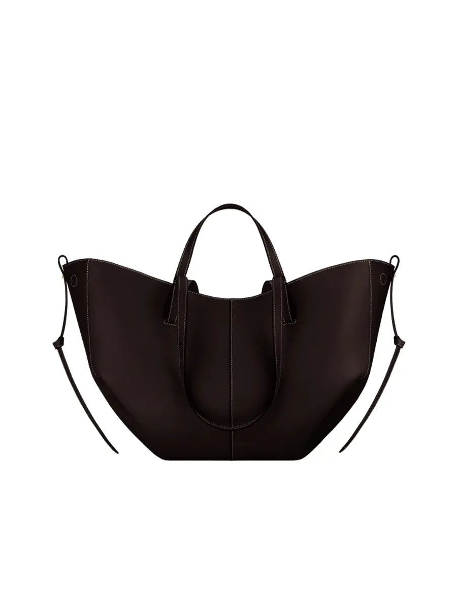 Black tote bag on a white background