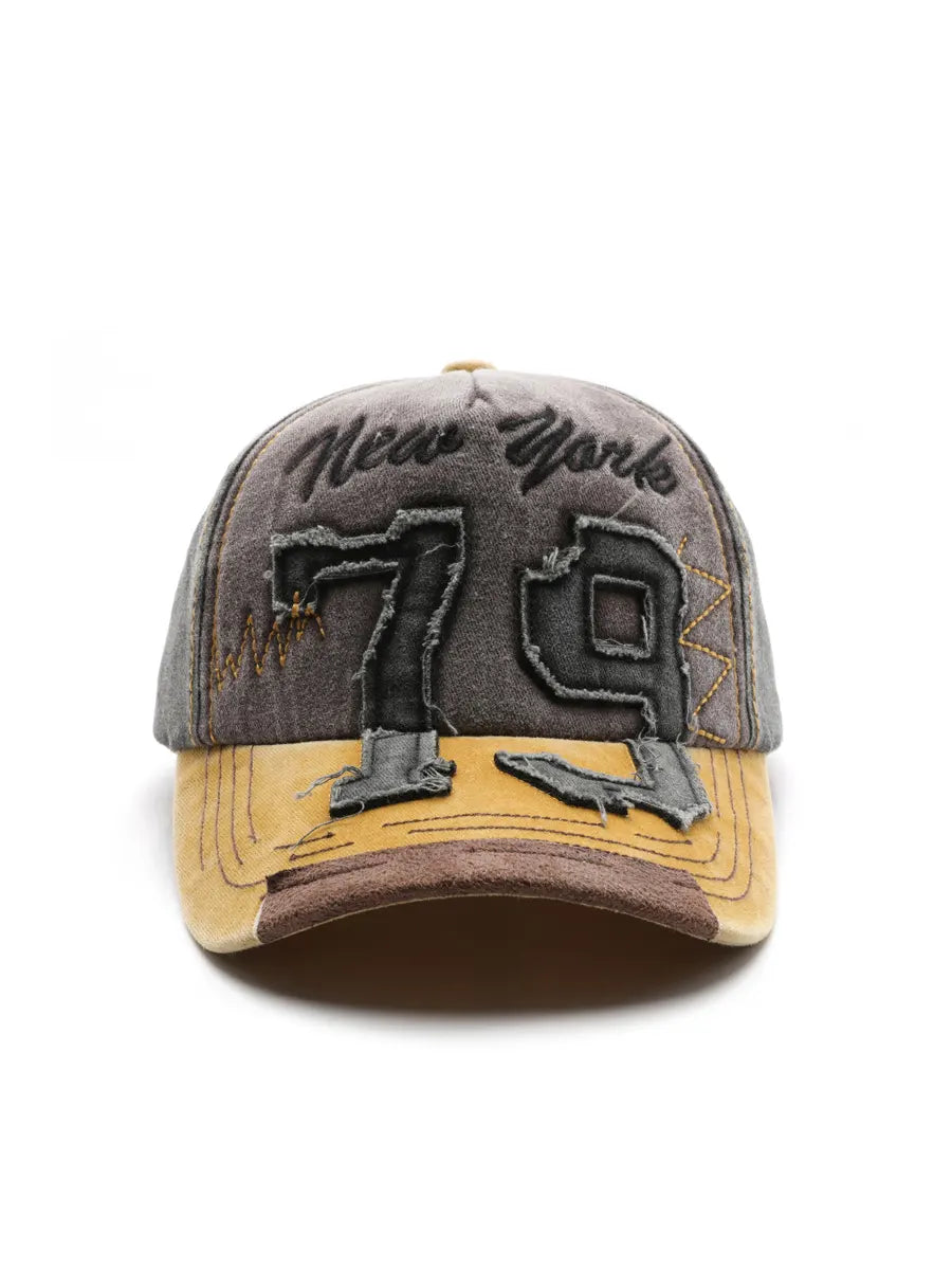 Baseball cap with 'New York' and number '79' on a white background