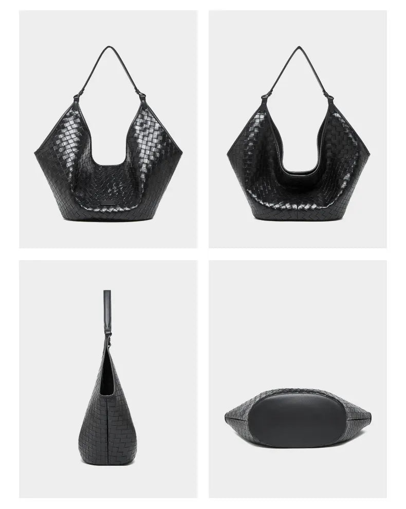 Wanhuishopping new women's woven large capacity bag fashionable and versatile women's bag-12