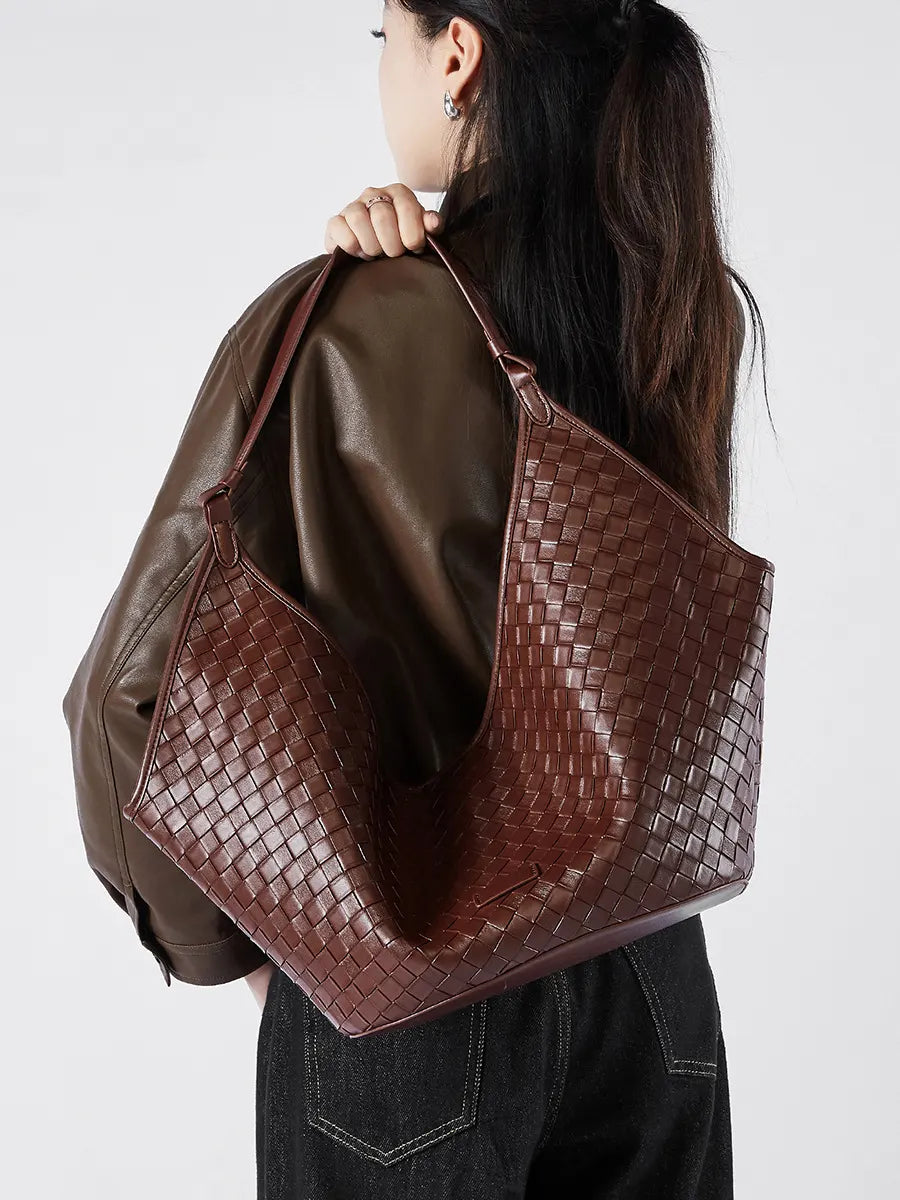 Wanhuishopping new women's woven large capacity bag fashionable and versatile women's bag-5