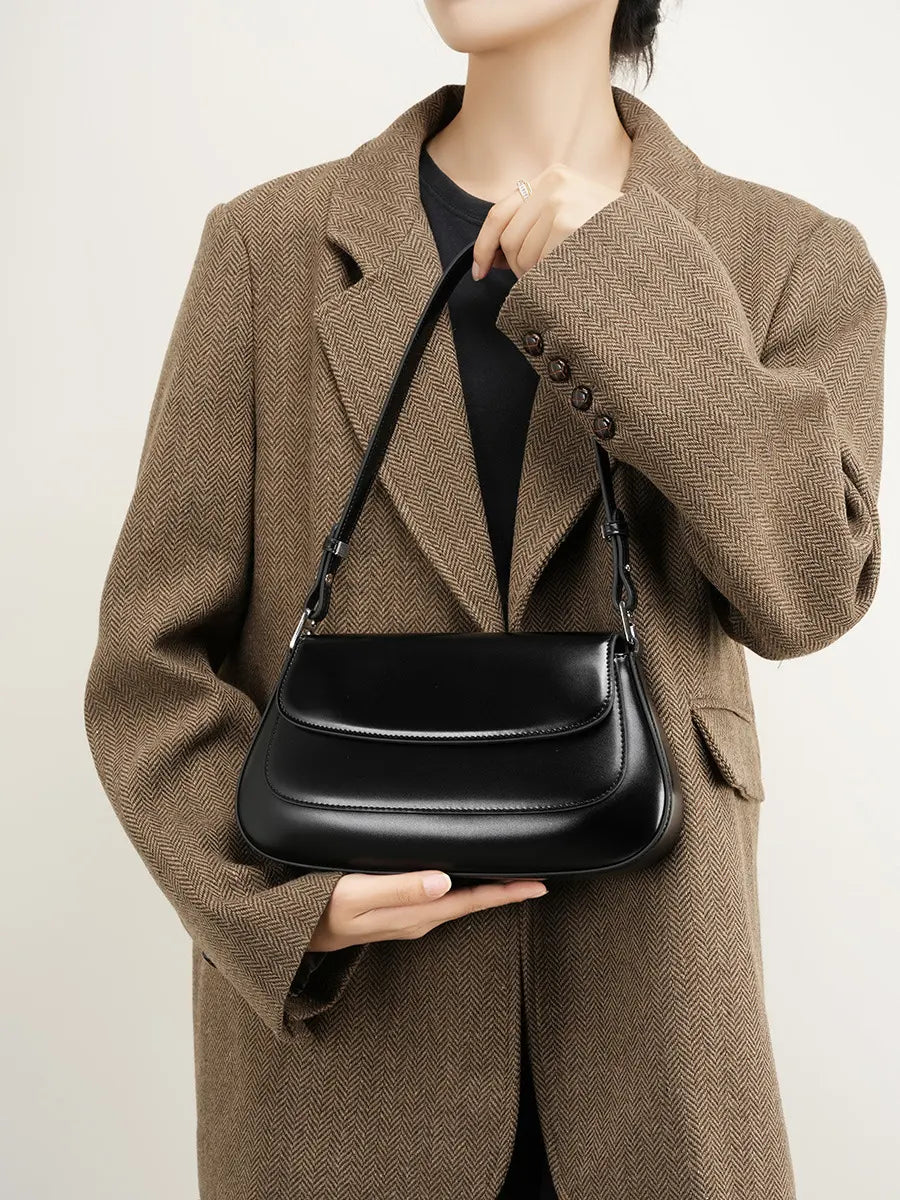 Wanhuishopping new women's classic and fashionable saddle bag armpit bag French stick bag fashionable and versatile shoulder bag-2