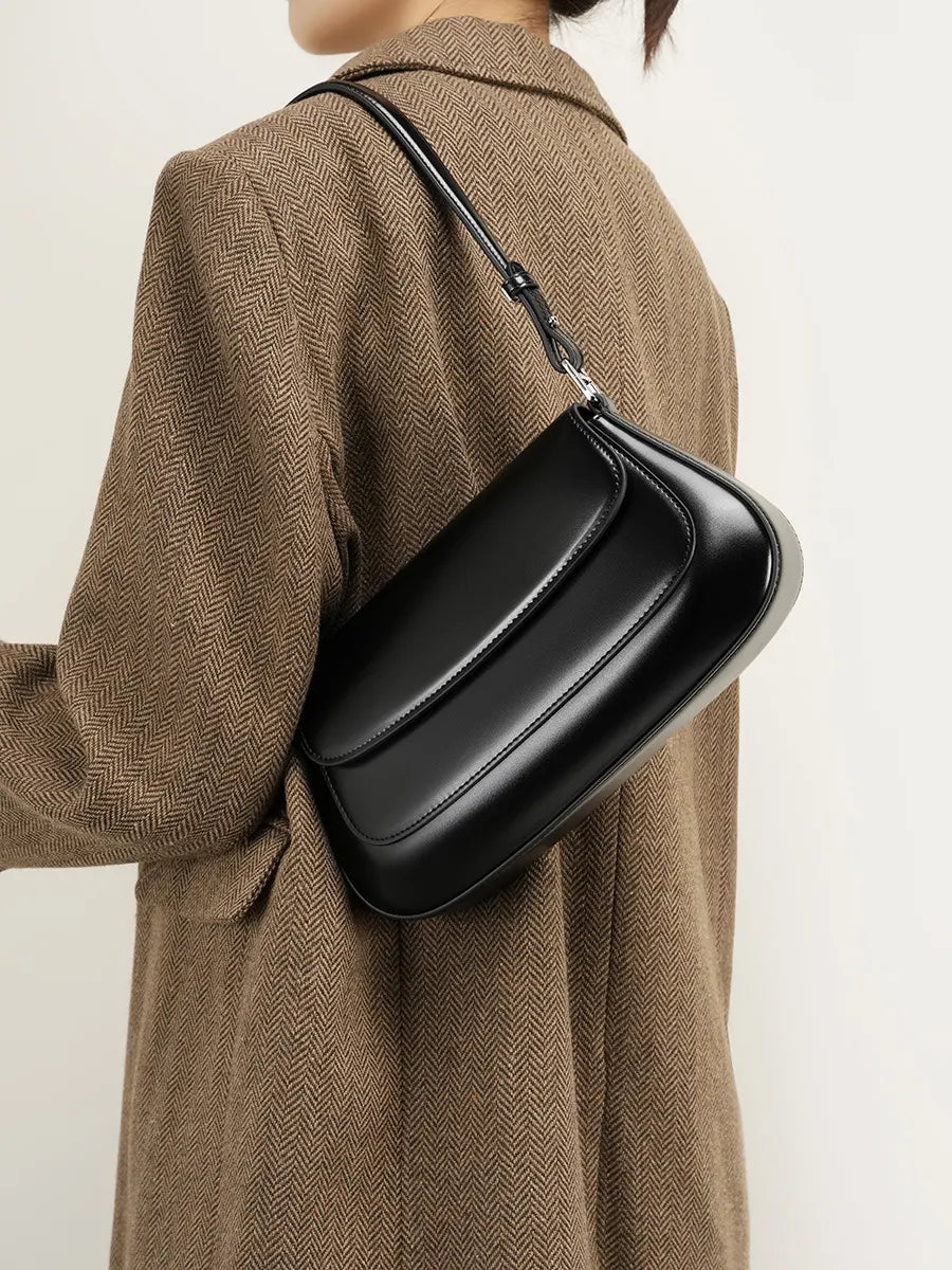 Wanhuishopping new women's classic and fashionable saddle bag armpit bag French stick bag fashionable and versatile shoulder bag-4