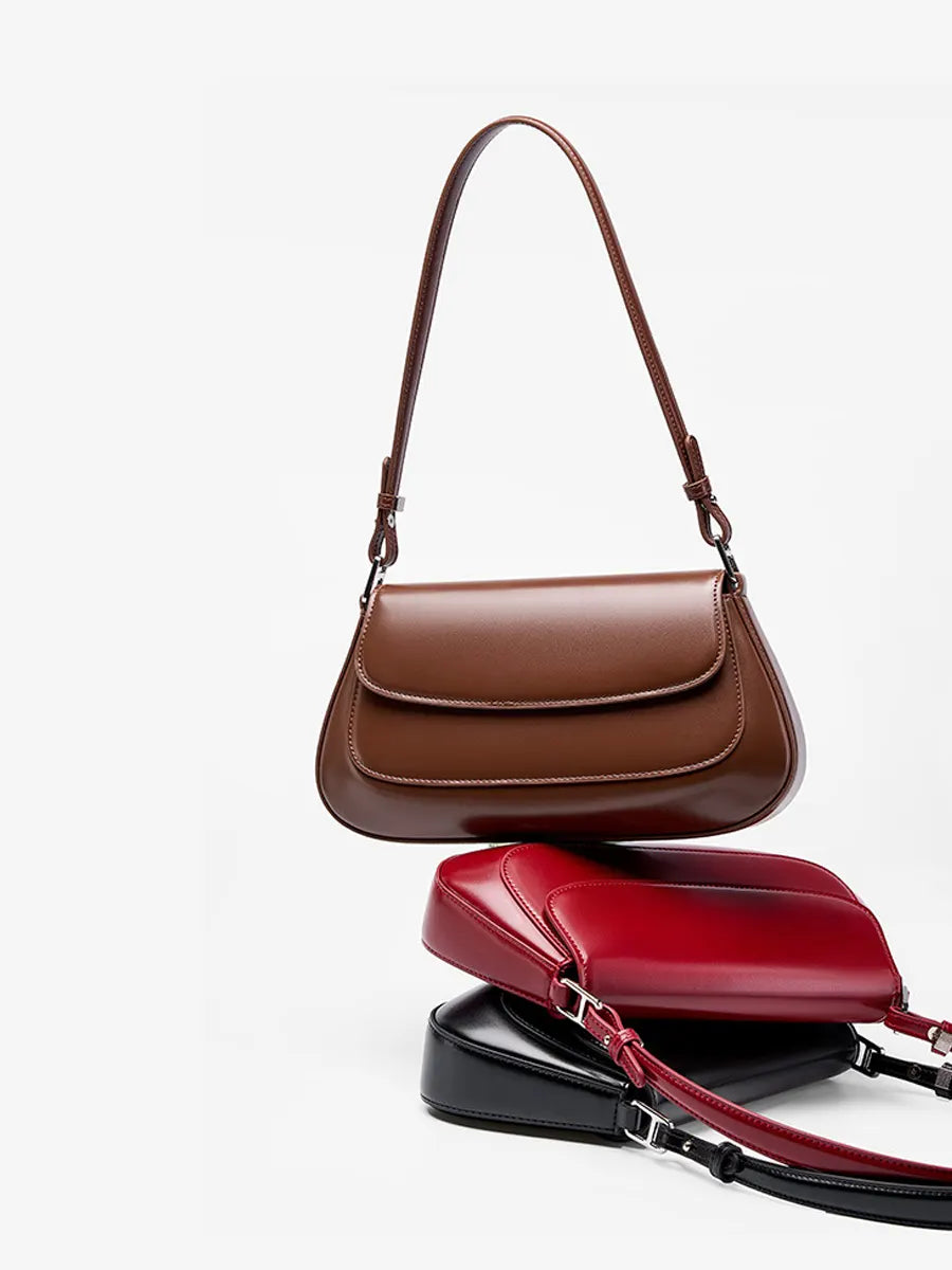 Wanhuishopping new women's classic and fashionable saddle bag armpit bag French stick bag fashionable and versatile shoulder bag-6