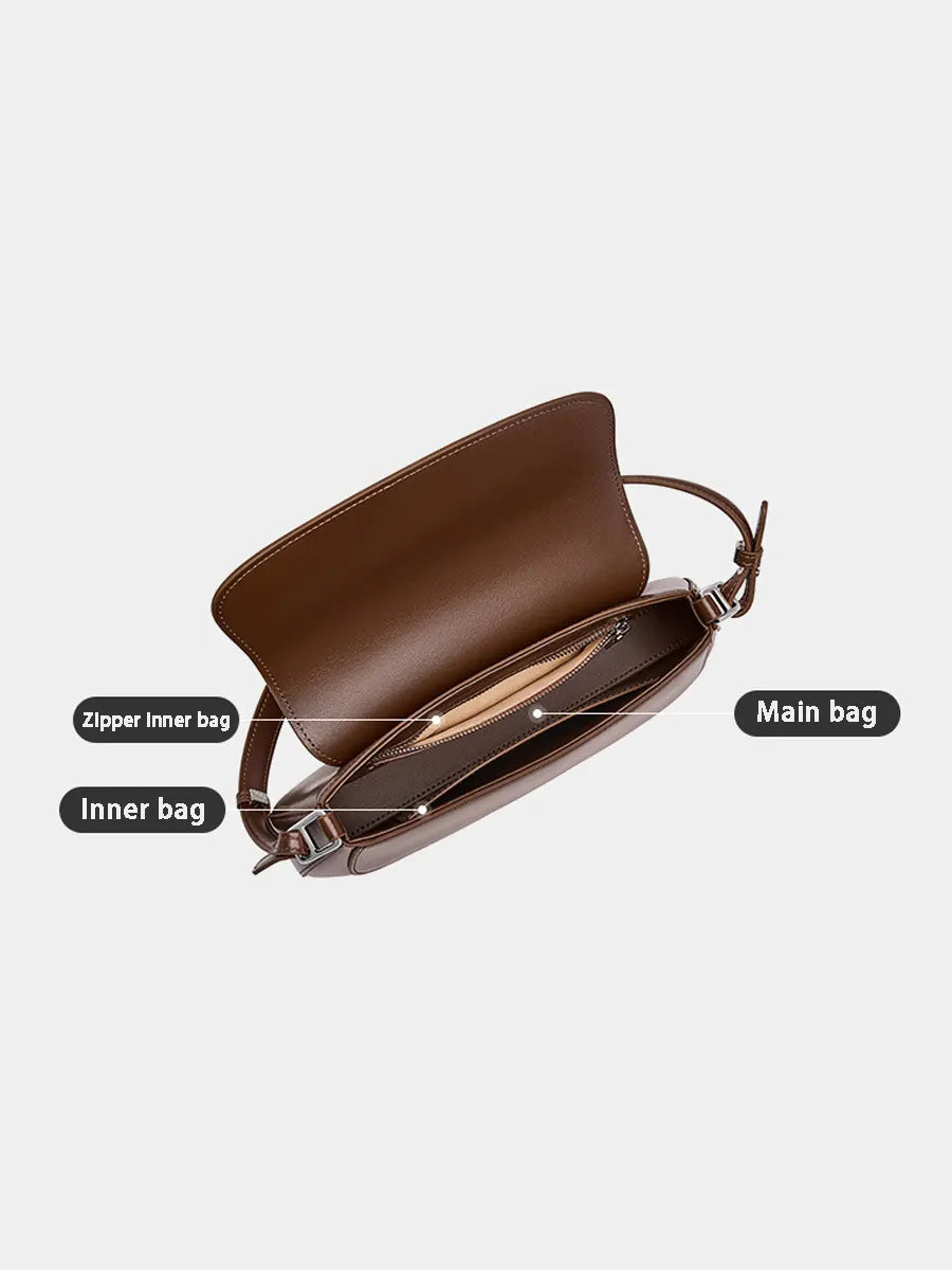 Wanhuishopping new women's classic and fashionable saddle bag armpit bag French stick bag fashionable and versatile shoulder bag-8