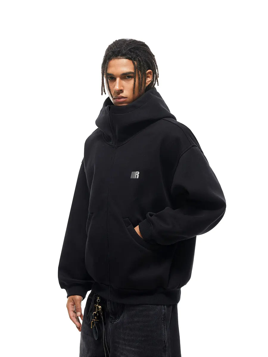 Wanhuishopping new womens hooded sweatshirt jacket unisex high neck casual top-1